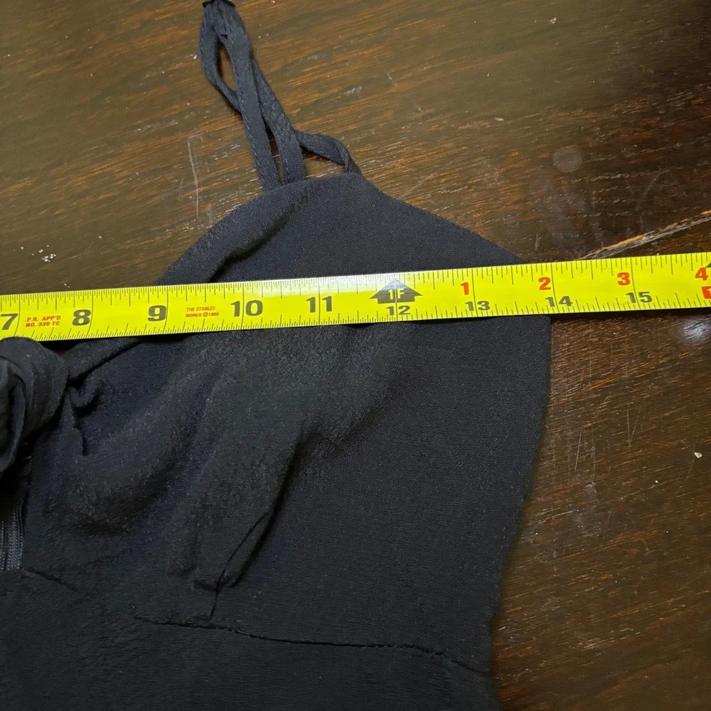 Olivaceous Black Tie Front Keyhole Maxi Dress Sz Small Coastal Vacation Travel